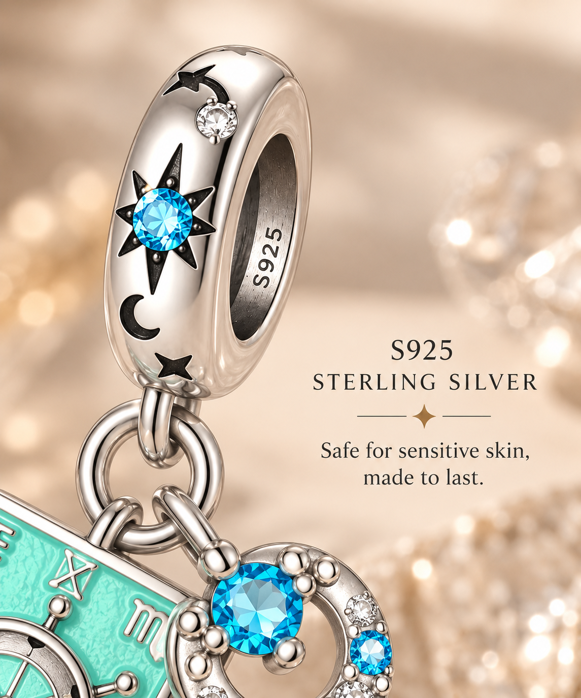 Wheel of Fortune Tarot Charm