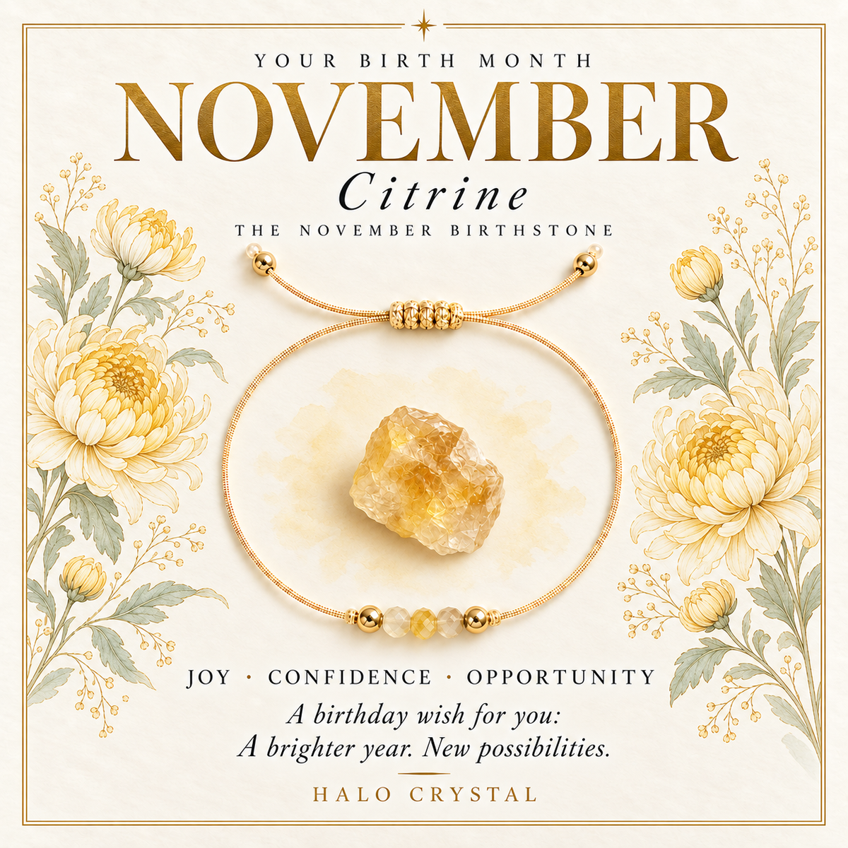 Birthstone Wish Bracelet — Choose Your Month