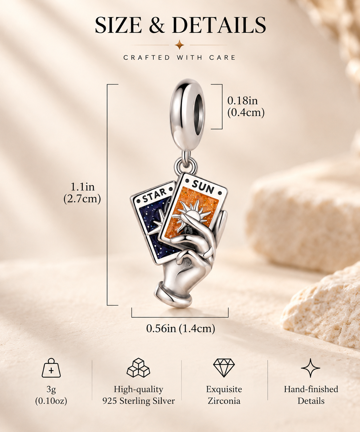 Sun & Star Tarot Charm