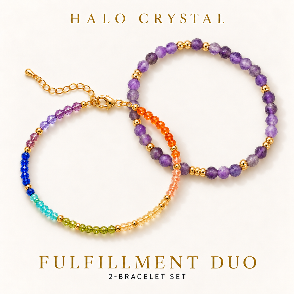World Stack Set – 7 Chakra + Faceted Gemstone Bracelet