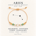 Aries zodiac crystal bracelet on gift card with Aries constellation, Mar 21 – Apr 19