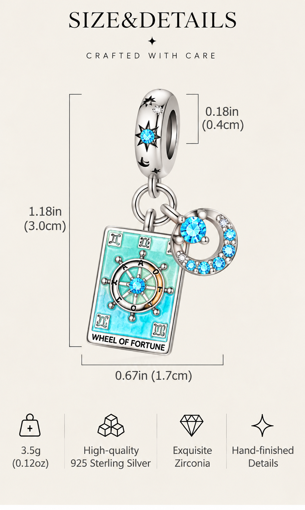 Wheel of Fortune Tarot Charm
