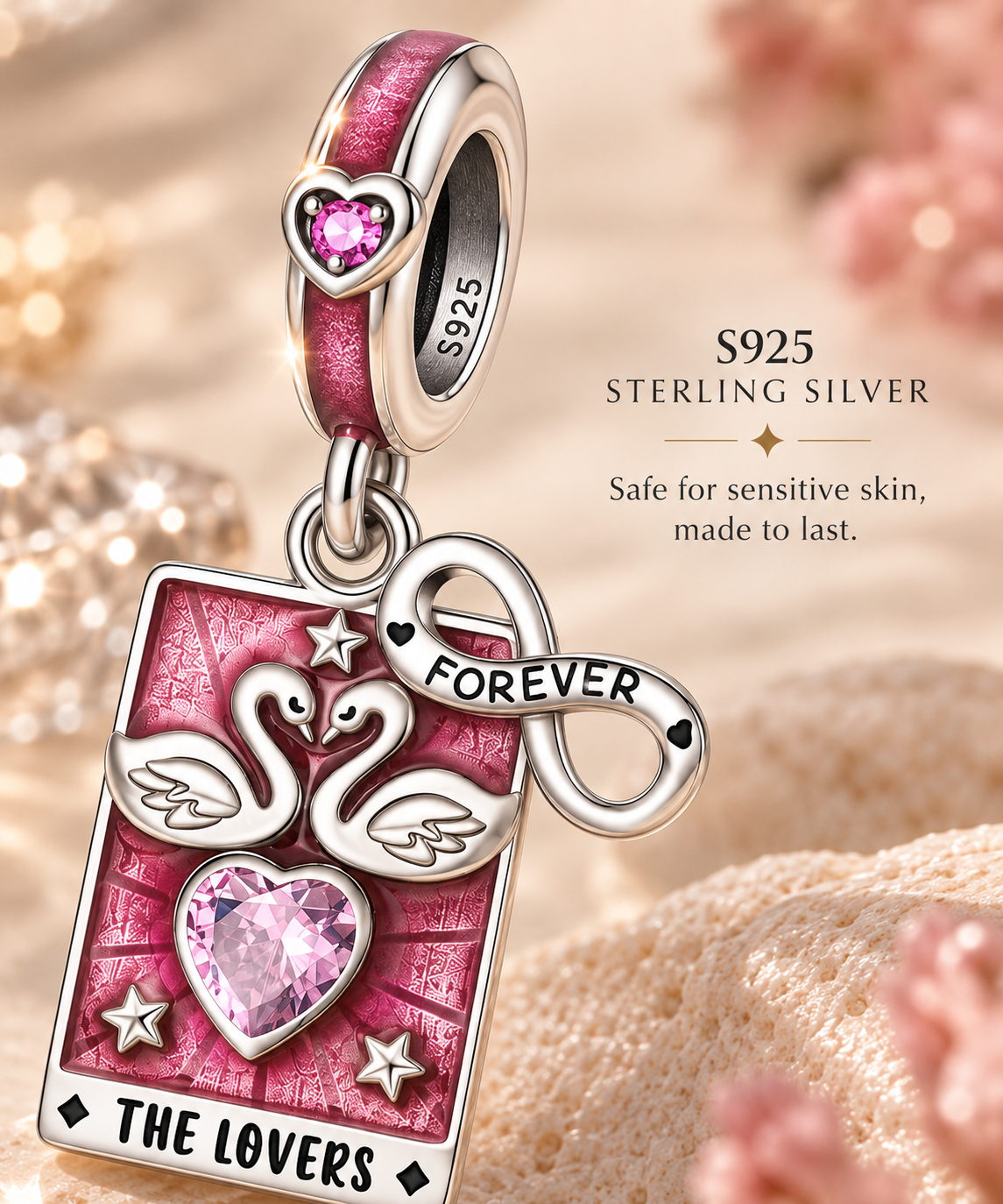The Lovers Tarot Charm