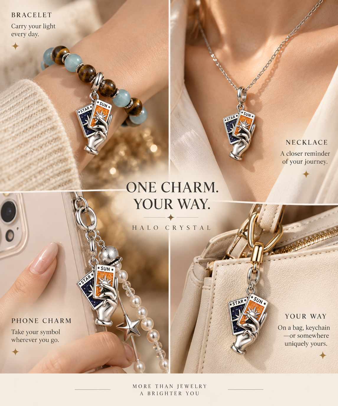 Sun & Star Tarot Charm