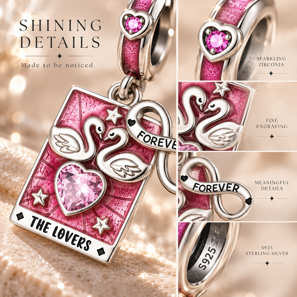 The Lovers Tarot Charm